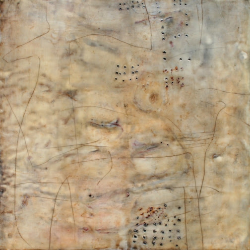 Under My Skin I Locating Beauty Gallery Encaustic, oil bar, Lokta paper on panel