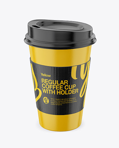 Download Download Regular Coffee Cup With Holder - Front View (High ...