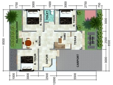 gambar denah rumah minimalis 3 kamar tidur - galeri kata
