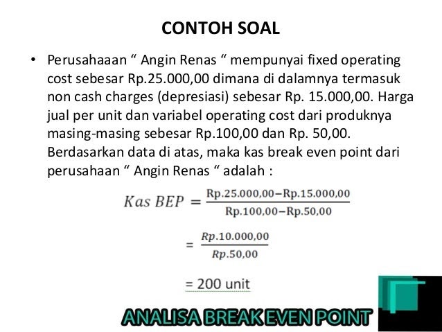 Contoh soal bep unit