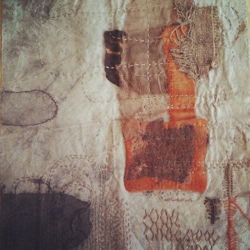 Stitch and dye sampler from Roz Hawker's Workshop.