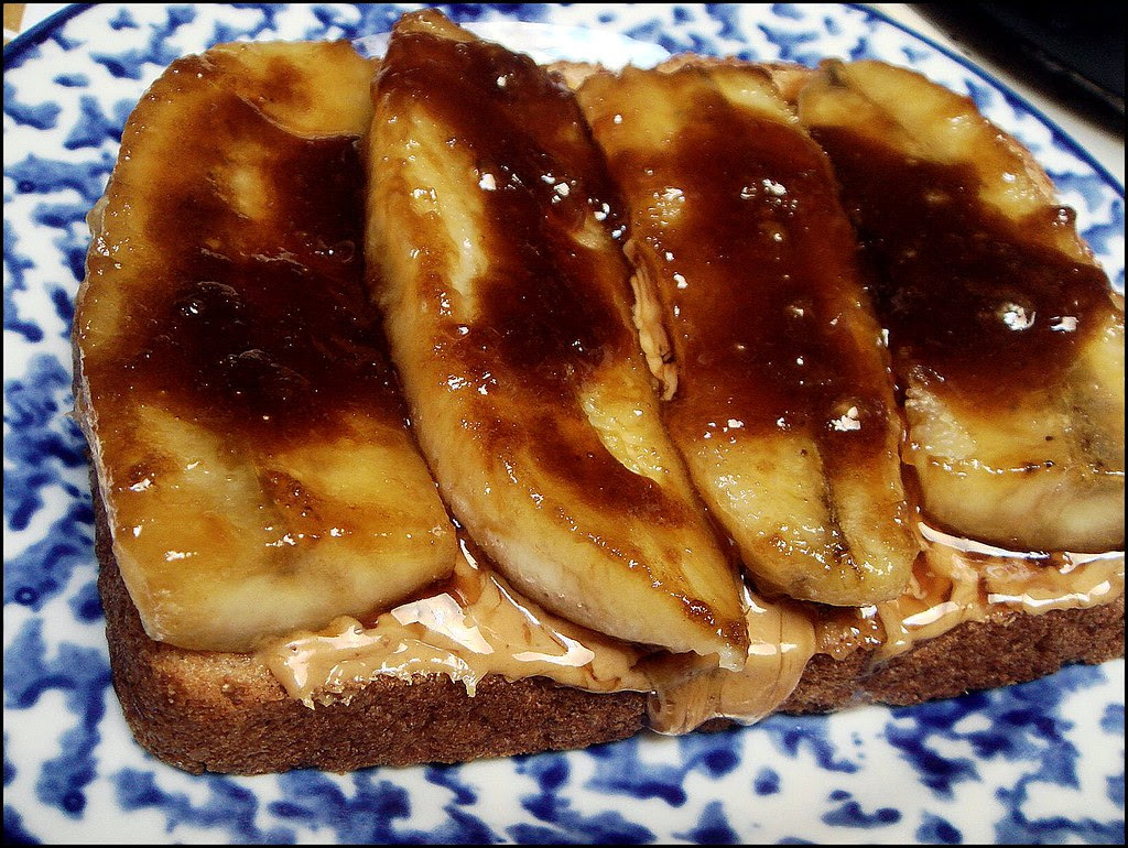 Grilled French Toast Peanut Butter & Caramelized Banana Sandwich