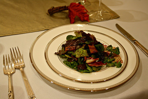 Mixed Greens with Candied Creole Bacon