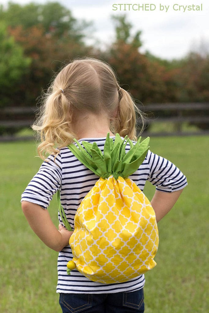 DIY Pineapple Drawstring Backback...so fun for all ages! | via Make It and Love It