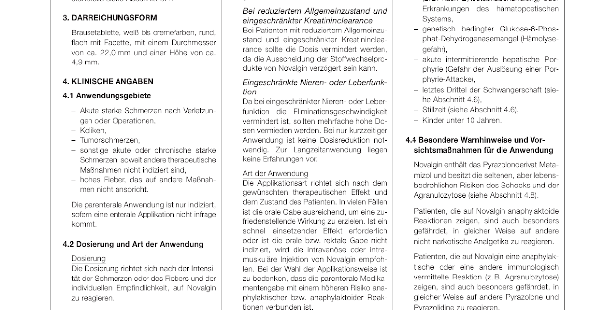 Novalgin Dosierung Hund Mg Pharmawiki Metamizol 10 ve 20 tablet