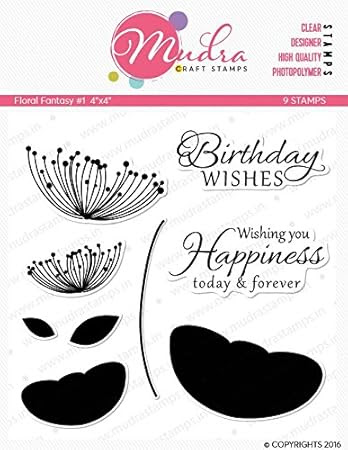 Mudra Stamps - Floral Fantasy - 4"X4"