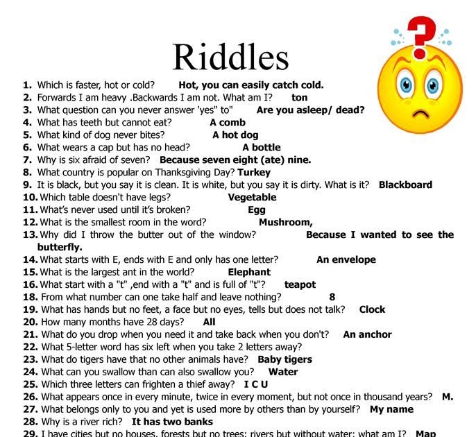 Funny Riddles With Answers In English For Adults Riddle Quiz | My XXX ...