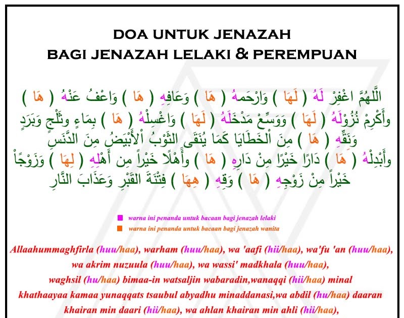 Doa Solat Jenazah Lelaki - Doa sholat jenazah untuk jenazah perempuan