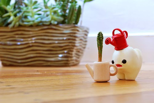 "Okay, Let's drizzle just a bit on this spiky fella...easy..."