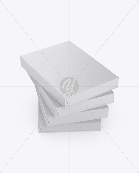 Download Download 4 Matte A4 Size Paper Sheet Packs Mockup - Half ...