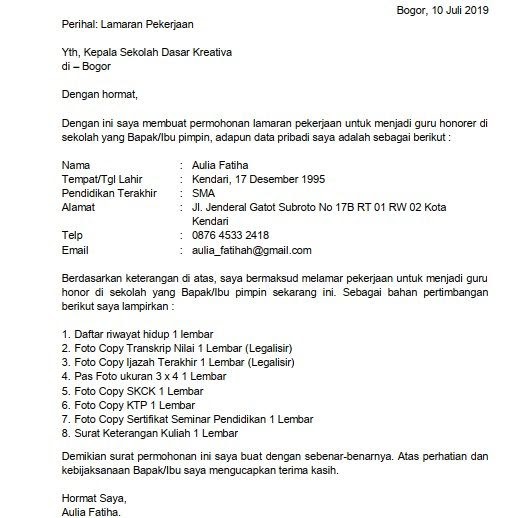 Contoh Surat Lamaran Kerja Promotor Samsung