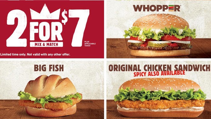 Burger King 2 Whoppers For 7 - Burger Poster