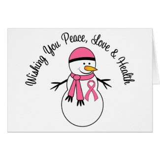 Christmas Snowman Breast Cancer Ribbon