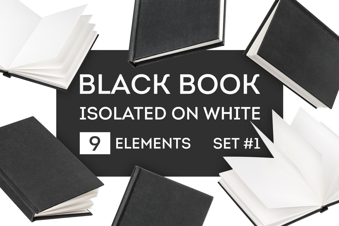 Download Download Book Mockup Free Photoshop PSD - Black Book Mockup Isolated On White In Product Mockups ...