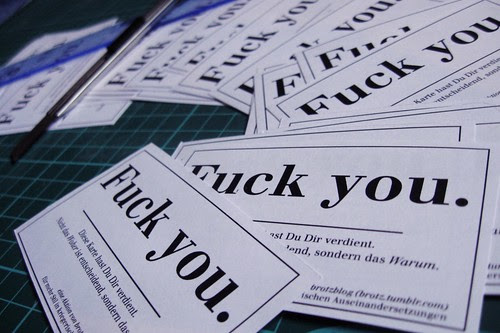 Fuck you cards.
