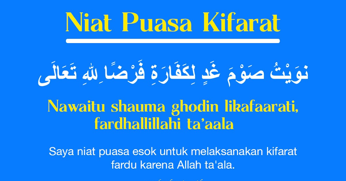 Niat Puasa Kafarat Janji Malaycencen