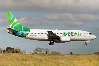 ECAir-Equatorial Congo Airlines (PrivatAir) Boeing 737-306 HB-JJB (msn 27421) SNN (Malcolm Nason). Image: 912402.