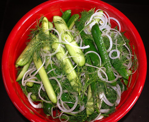 Dill Pickles in bowl