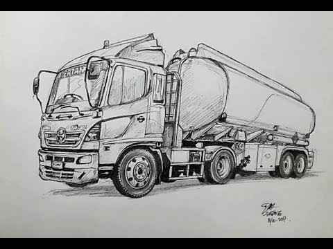 Mobil Truk Hitam Putih - All Desain