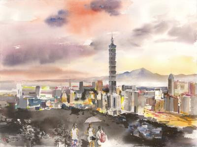 〈彩霞台北101〉,2014 〈彩霞台北101〉,2014