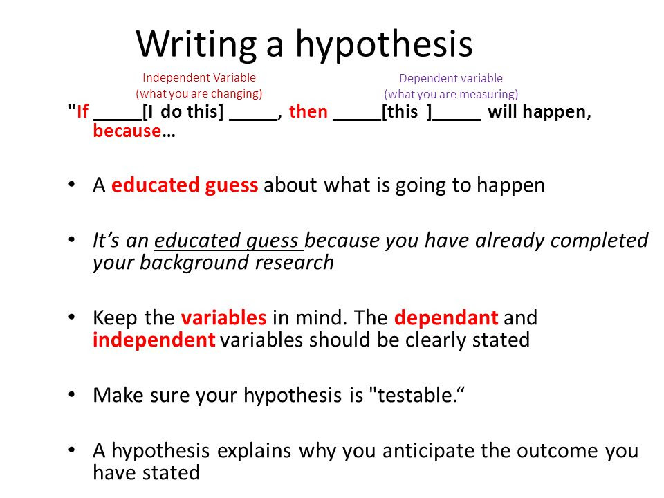 how to write your hypothesis in third person