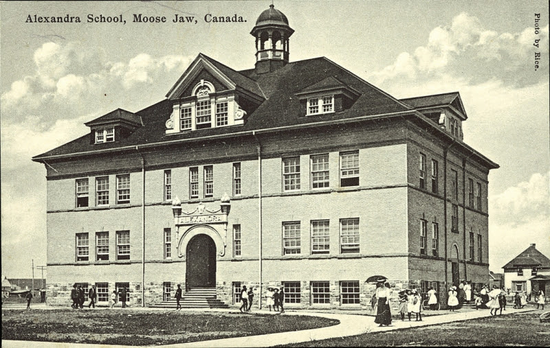  PC011211: Alexandra School, Moose Jaw, Canada is licensed by University of Alberta Libraries under the Attribution - Non-Commercial - Creative Commons license. Permissions beyond the scope of this license may be available at http://peel.library.ualberta.ca/permissions/postcards.html.  
