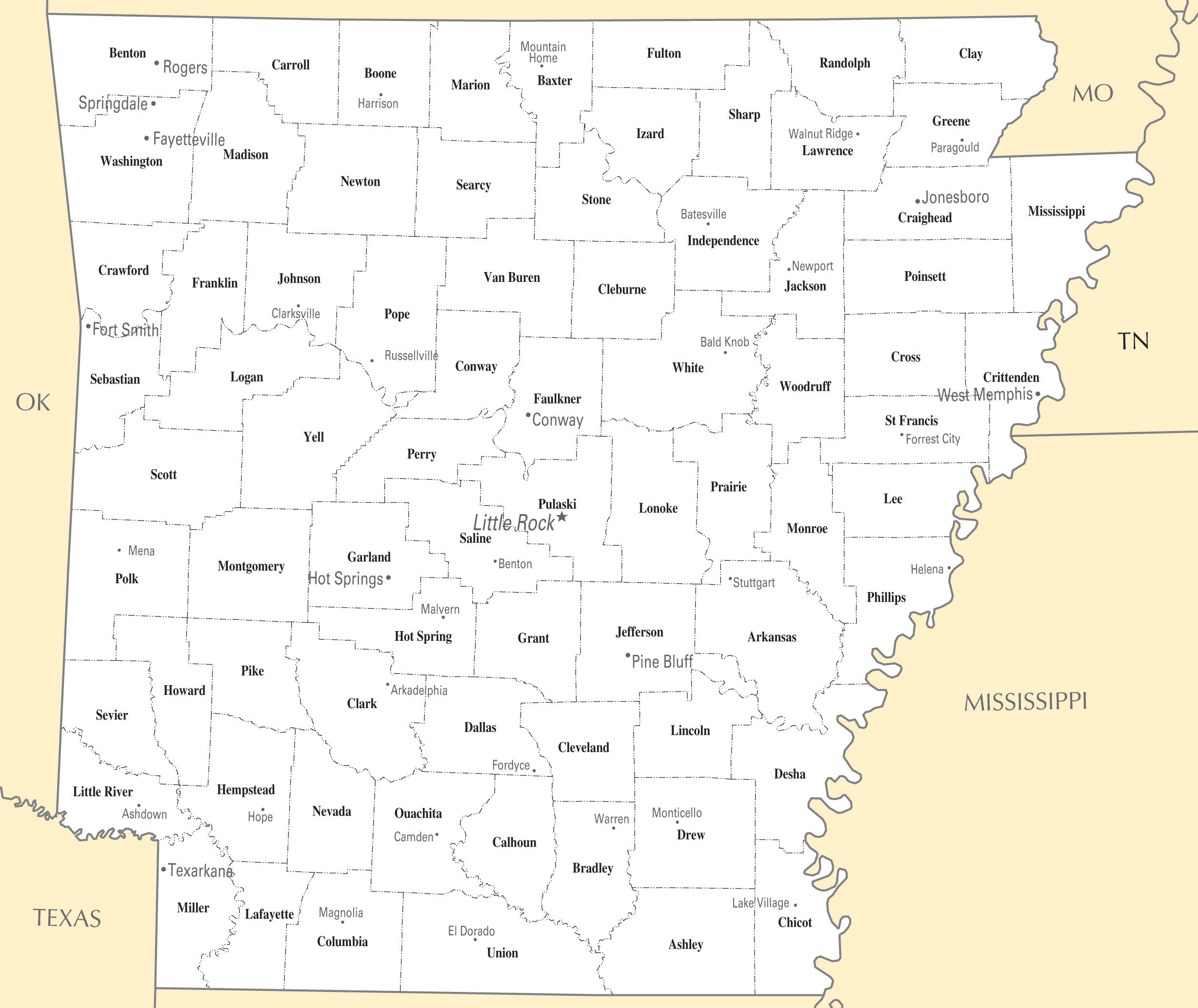 Arkansas Map With Cities And Towns Living Room Design 2020