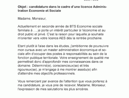 Lettre De Motivation Parcoursup Licence Aes  Herbert Bartley Lettre