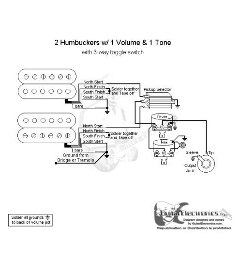 Guitar 2 Humbucker 1 Volume Switch Wiring Diagram