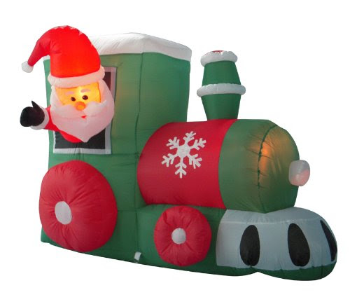 Santa Outdoor Inflatable Trains | Christmas Wikii