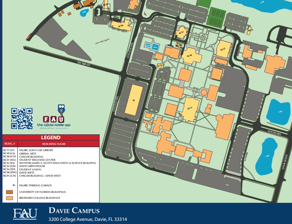 Florida Atlantic University Campus Map 