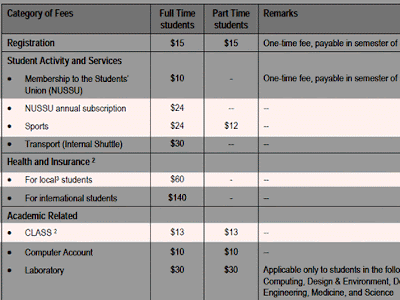 The NUS Financial Bill - Life of a NUS Computing Student