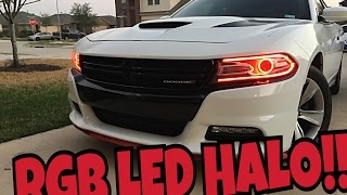 charger dodge headlights halo led rgb
