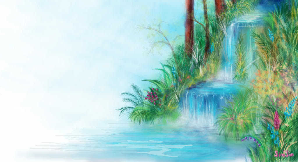 How To Draw A Beautiful Waterfall Scenery - Welcome back visitors and