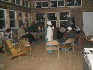 First Cold Weather Community Meeting in Our House After House External Wall Insulation