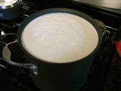 Heating the milk to 90 F