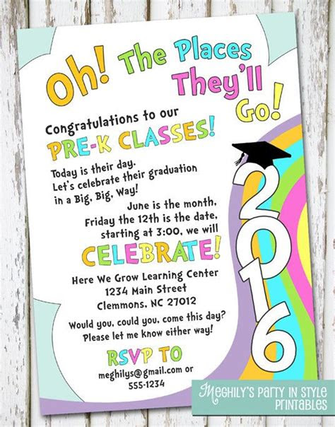 Pre K Graduation Invitation Templates