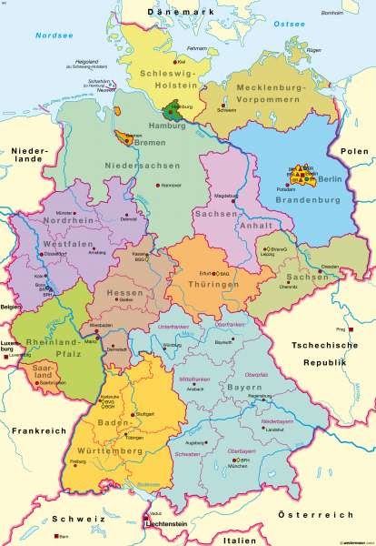 Politische Deutschland Karte | Landkarte