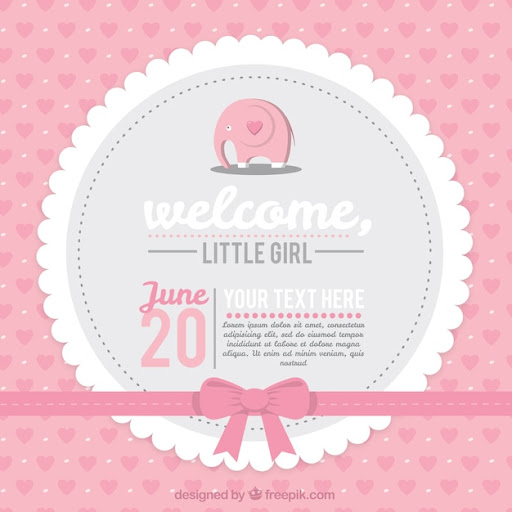 Download Free Pink baby shower card SVG DXF EPS PNG
