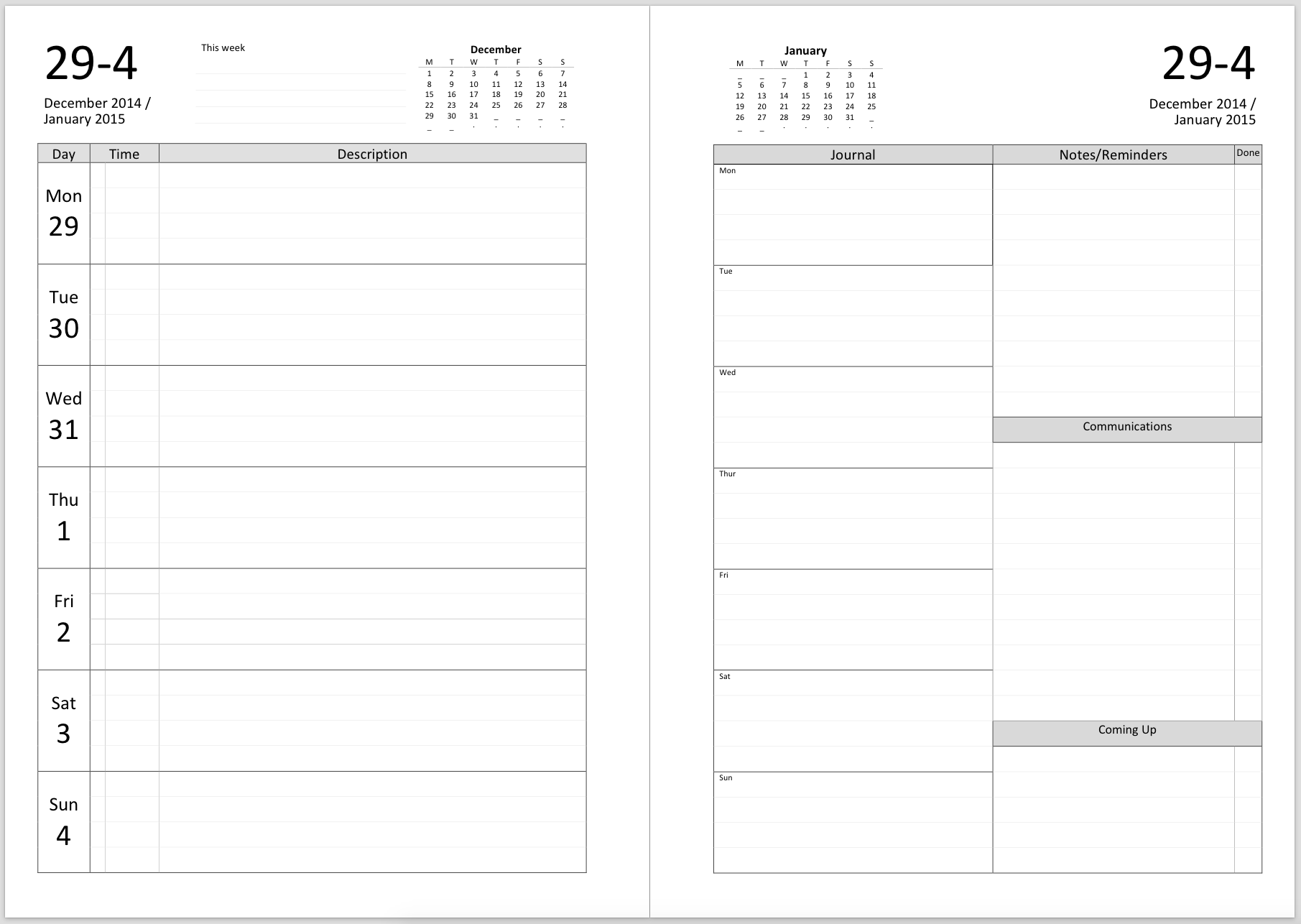 dentrodabiblia 10 day calendar template