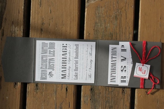Wedding Ideas: Gray and Red Wedding