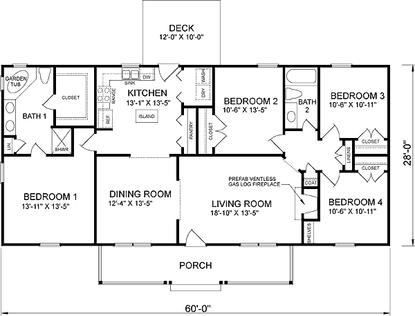4 Bedroom Ranch Style House Plans With Open Floor Plan ~ wow