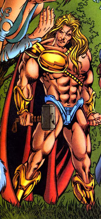 'Verily wilt I battle mine traitorous brother Loki, as soon as my shift at Chippendale's is over.'