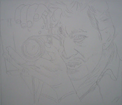 Technique du portrait, évolution étape par étape du portrait de Serge Gainsbourg à la mine graphite