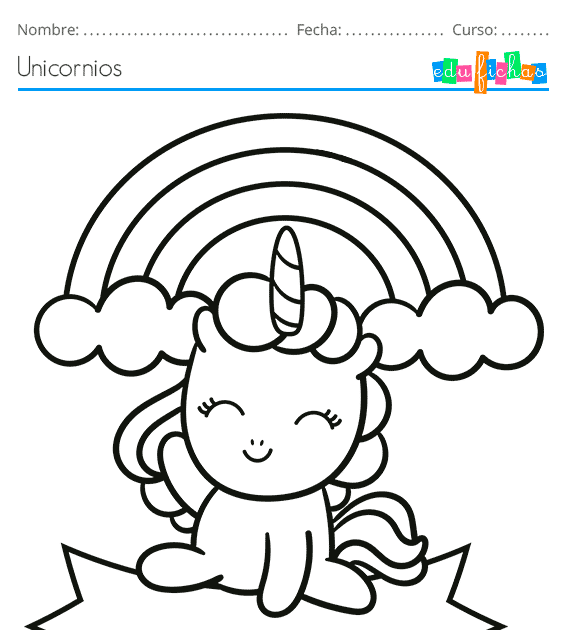Arcoiris Dibujos Unicornio Para Colorear - imagen para colorear
