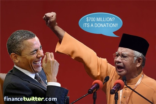 Najib Declare 700 Million As Donation - Obama Laugh