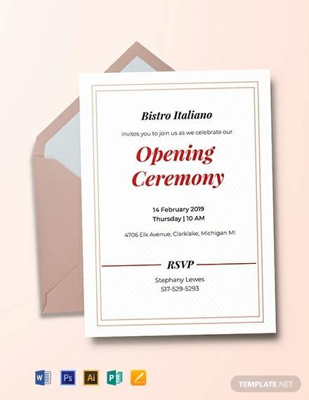 FREE Opening Ceremony Invitation Card Template Word FREE Opening Ceremony Invitation Card Template Word
