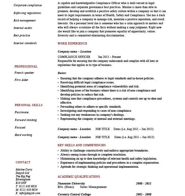 Biodata Objective Sample | Master of Template Document