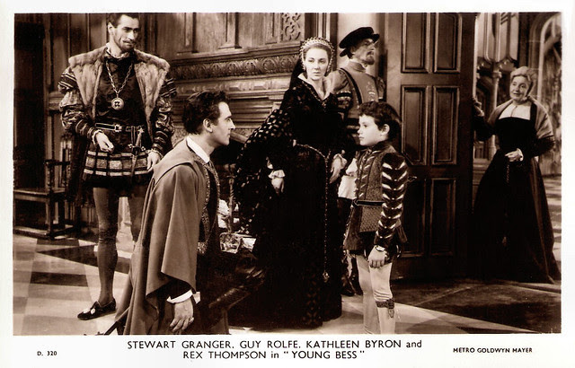 Stewart Granger, Guy Rolfe, Kathleen Byron, Rex Thompson in Young Bess