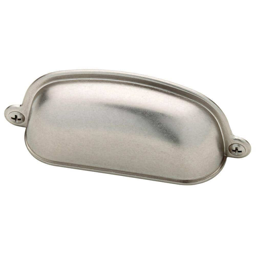 Cabinet Hardware Cup Pulls pO233 Weathered Nickel 3" CC 